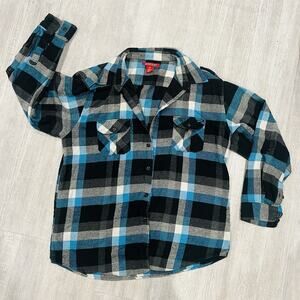 Montage Flannel Blue, Gray And Black Men’s Longsleeve Sweater Shirt Size XXL